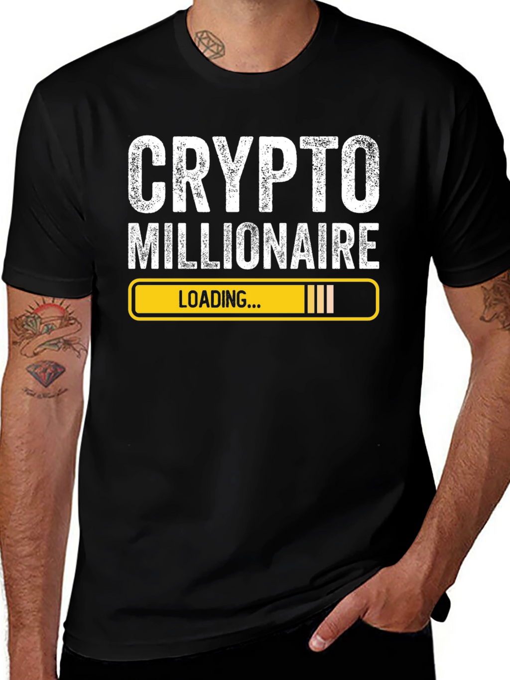 Crypto Millionaire Loading Black T-Shirt