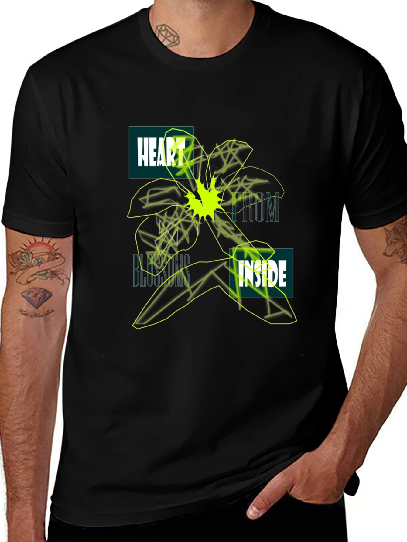 Abstract Heart T-Shirt - Modern Graphic Tee for Men
