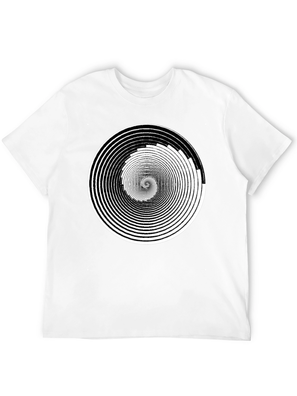 Hypnotic Spiral Graphic Tee - Black Cotton Comfort