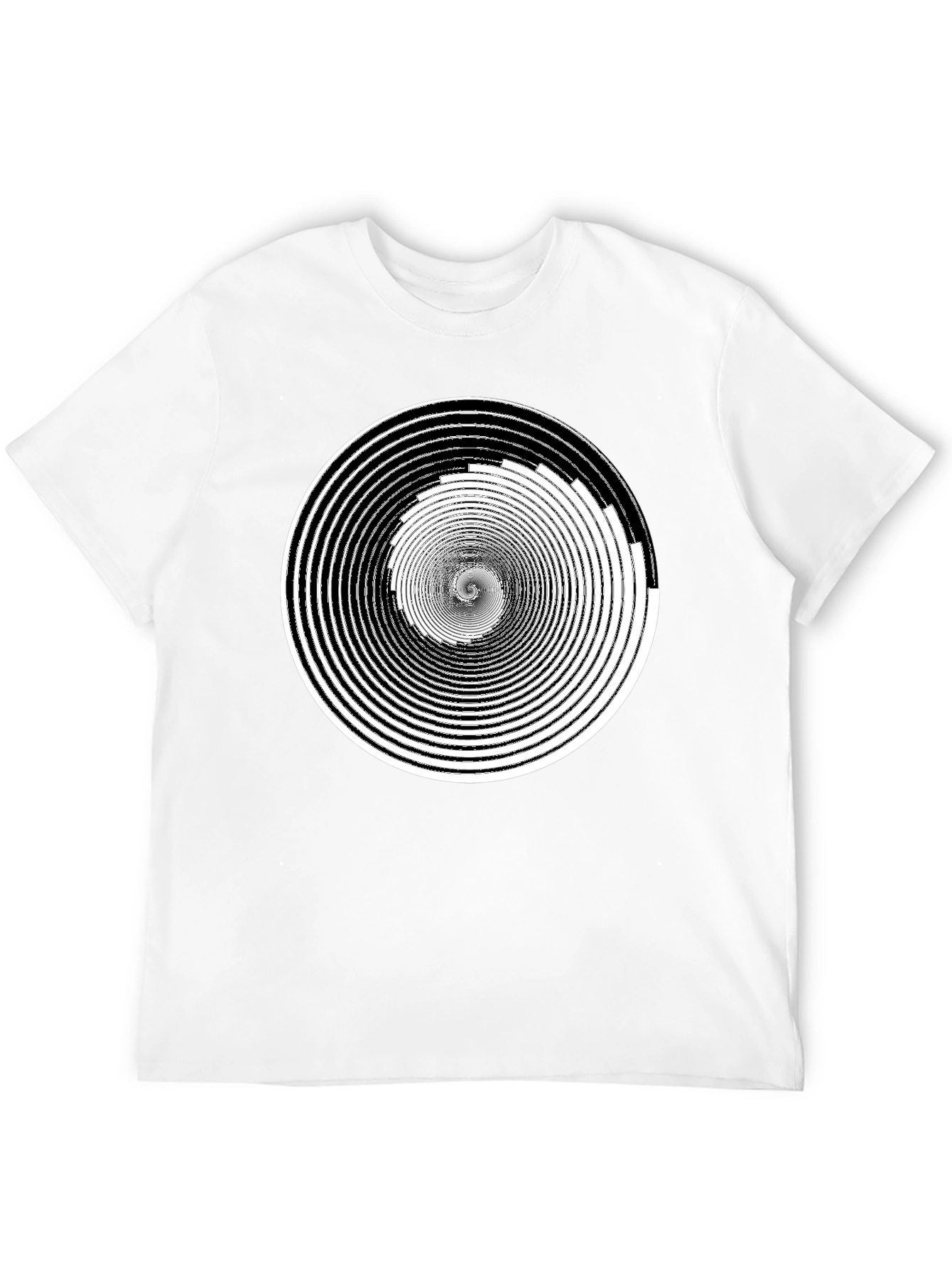 Hypnotic Spiral Graphic Tee - Black Cotton Comfort