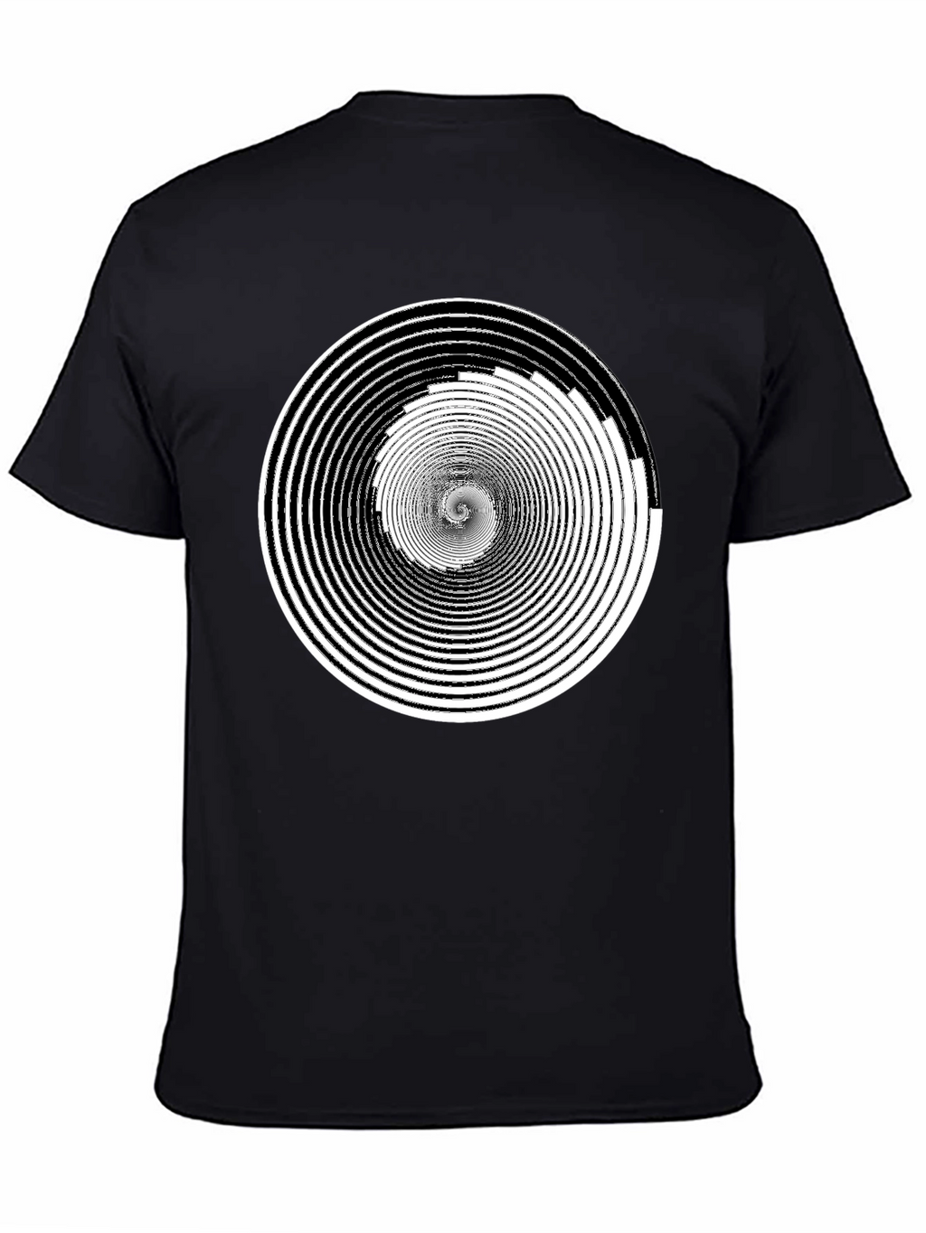Hypnotic Spiral Graphic Tee - Black Cotton Comfort