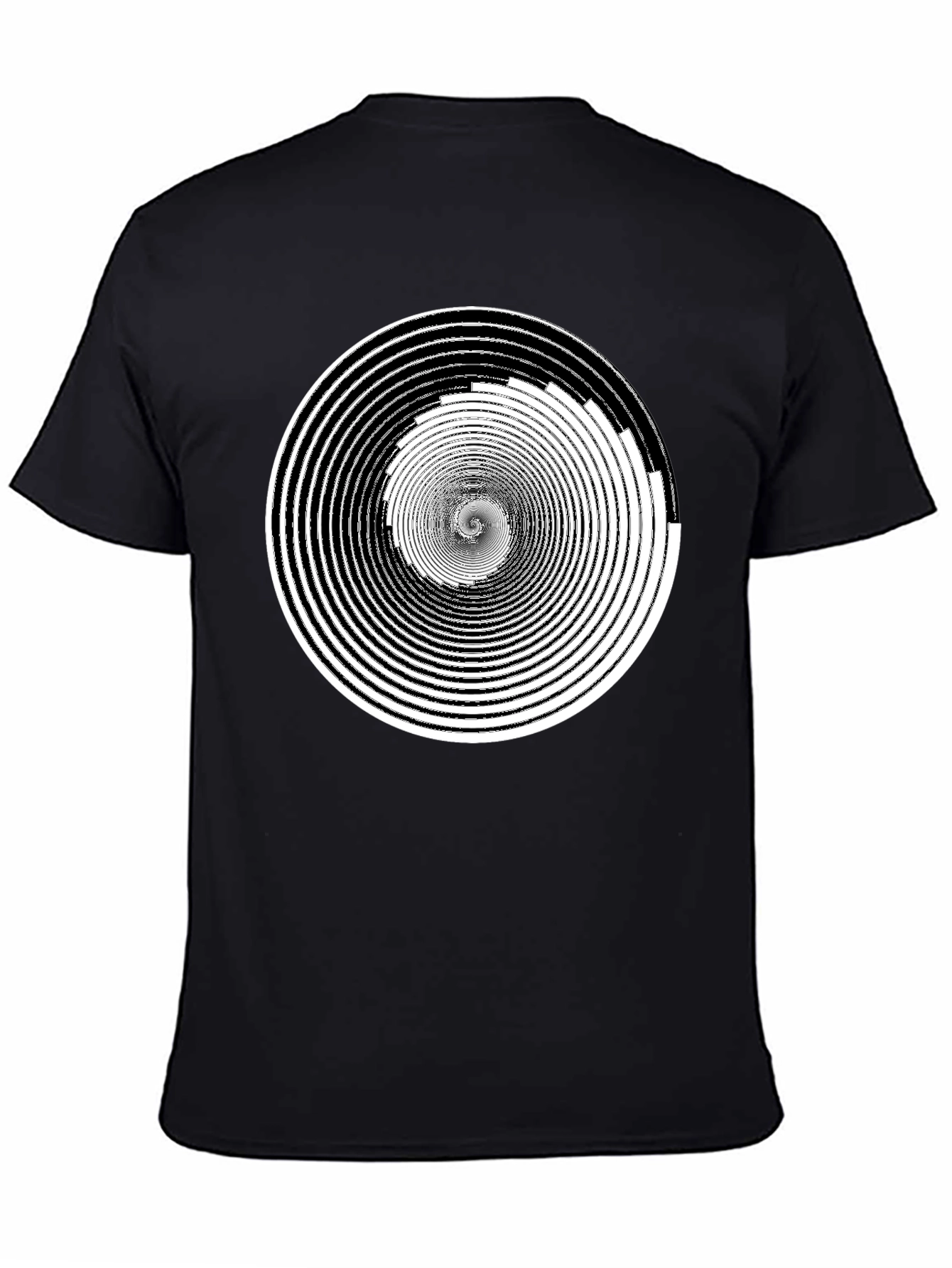 Hypnotic Spiral Graphic Tee - Black Cotton Comfort