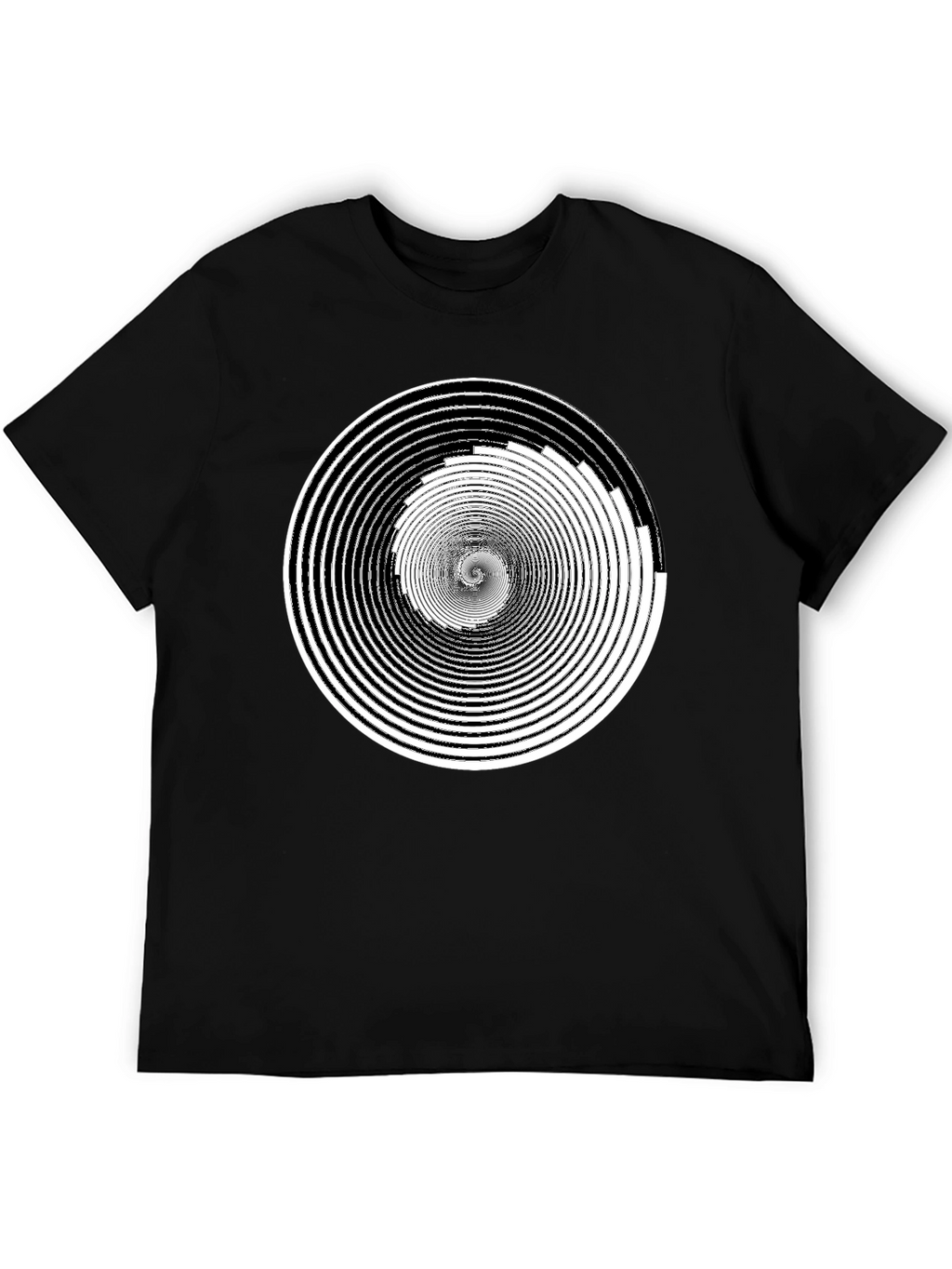 Hypnotic Spiral Graphic Tee - Black Cotton Comfort