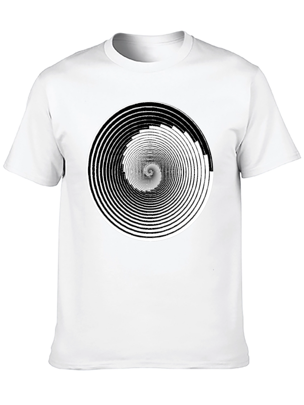 Hypnotic Spiral Graphic Tee - Black Cotton Comfort