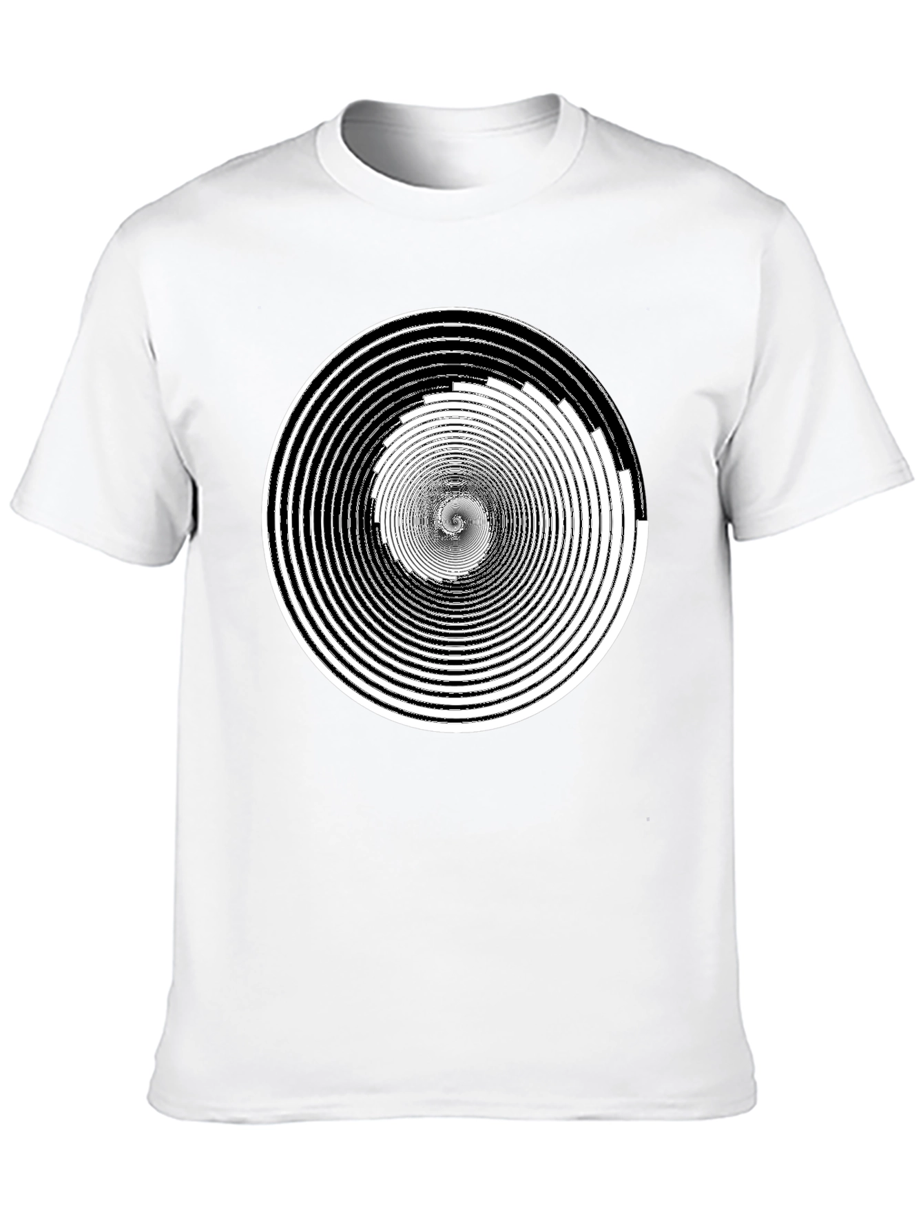 Hypnotic Spiral Graphic Tee - Black Cotton Comfort