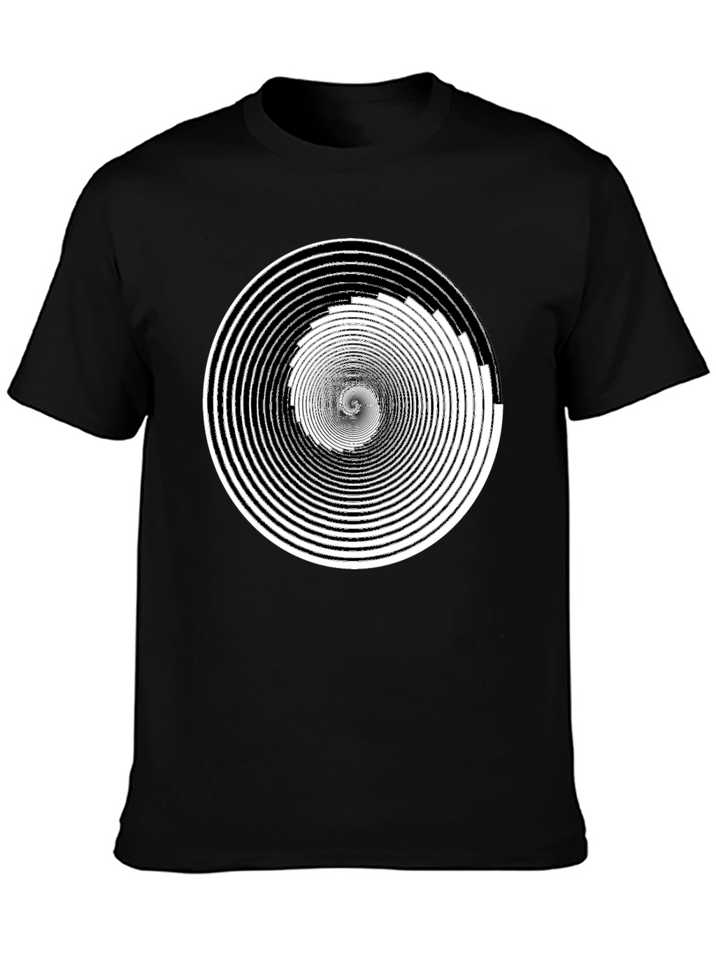 Hypnotic Spiral Graphic Tee - Black Cotton Comfort