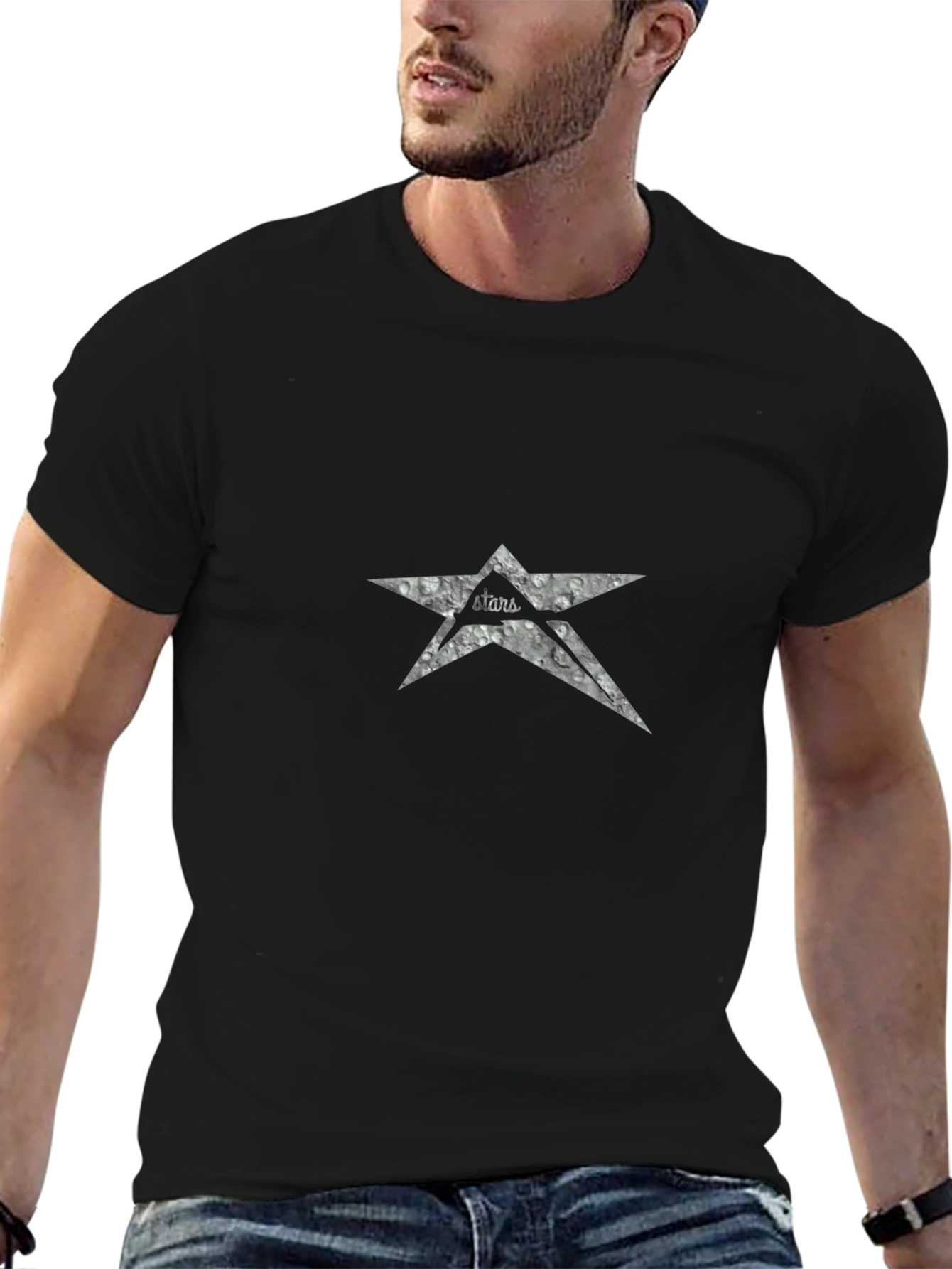 Stars Graphic Black T-Shirt