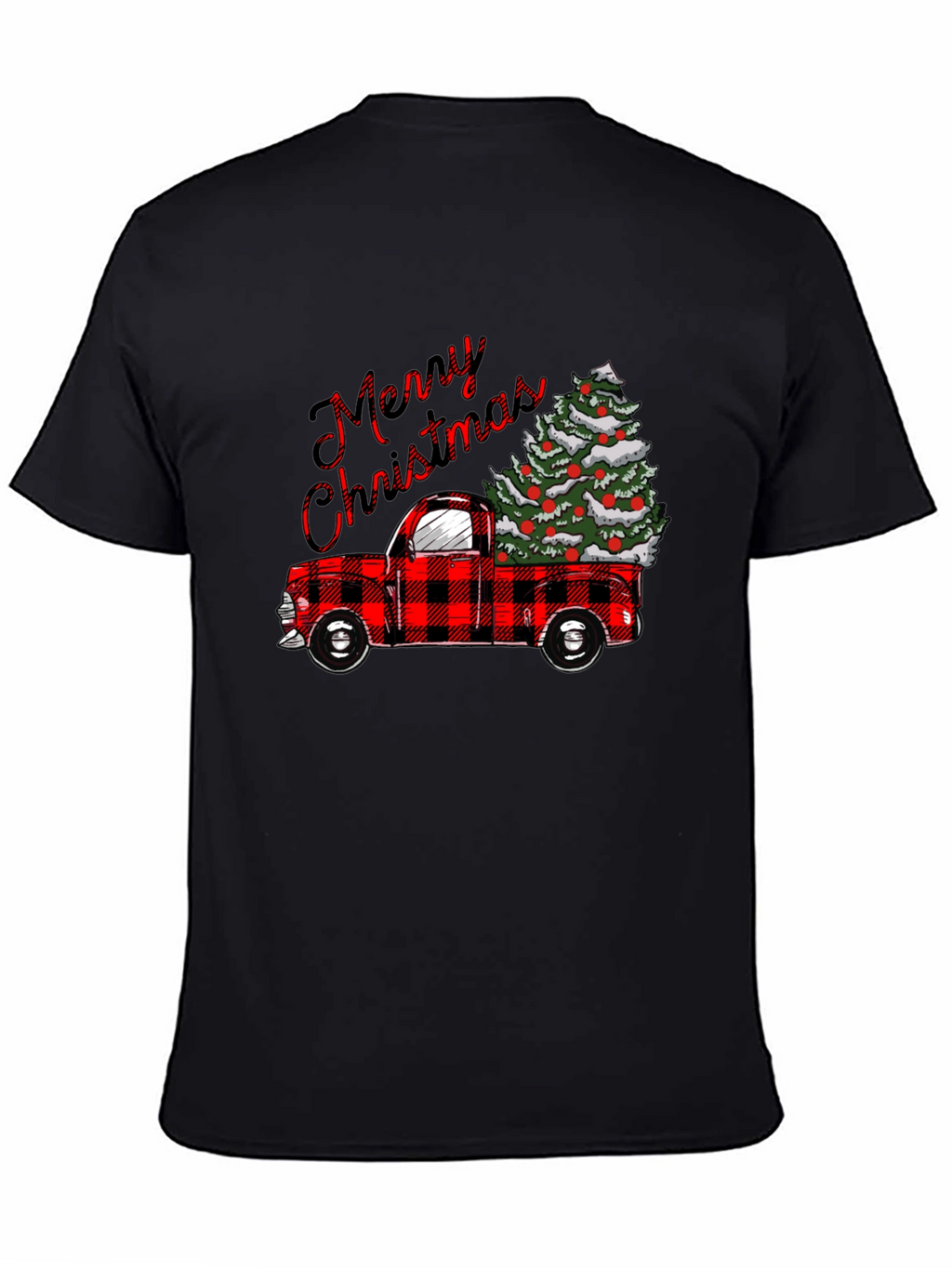 Merry Christmas Plaid Truck T-Shirt
