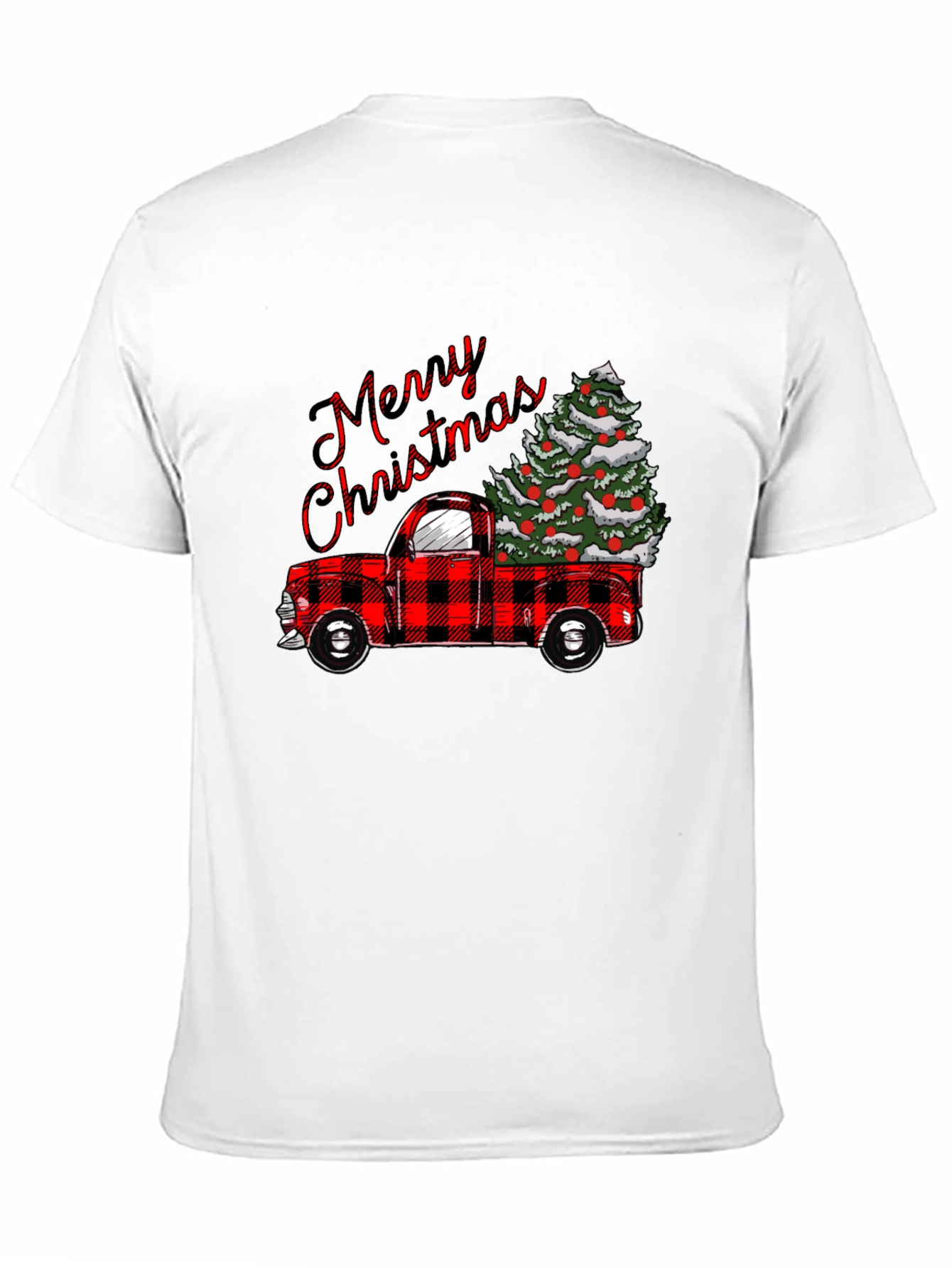 Merry Christmas Plaid Truck T-Shirt