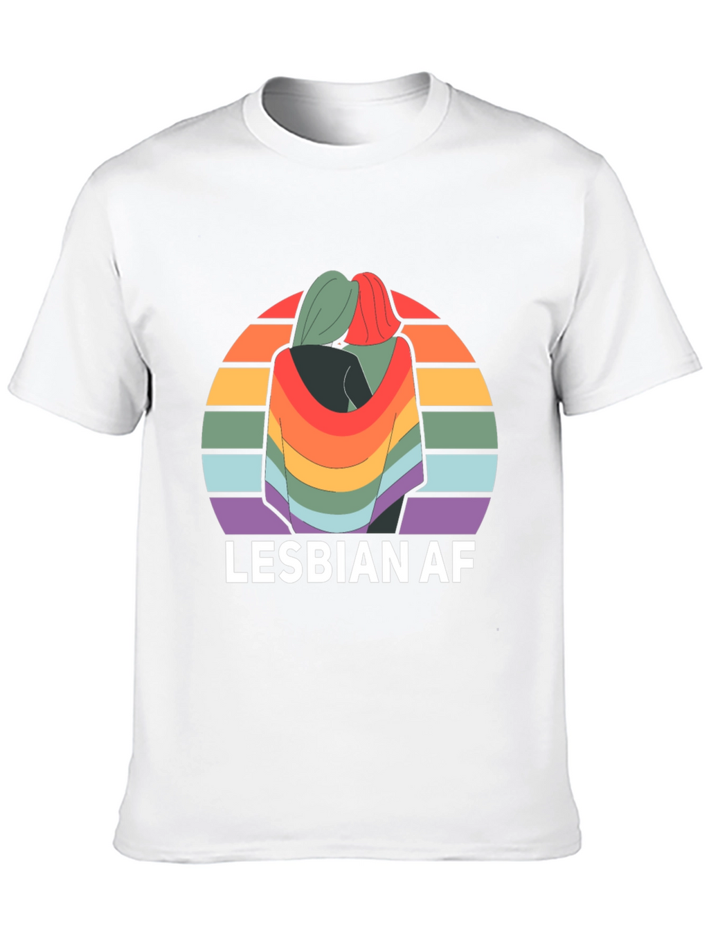 Lesbian AF Rainbow Graphic T-Shirt