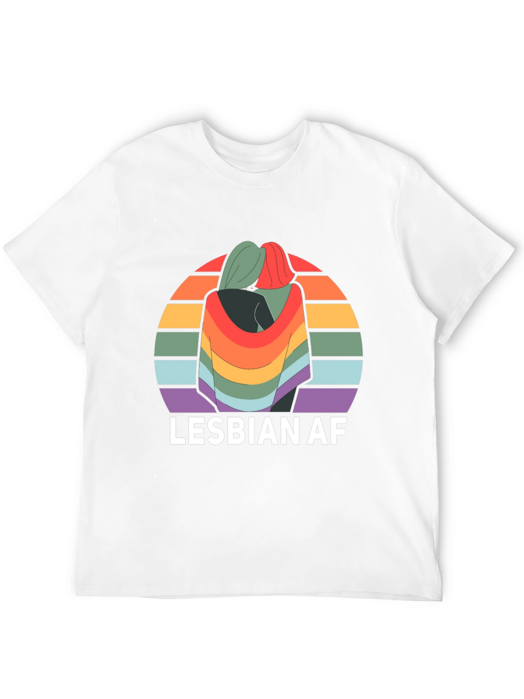 Lesbian AF Rainbow Graphic T-Shirt