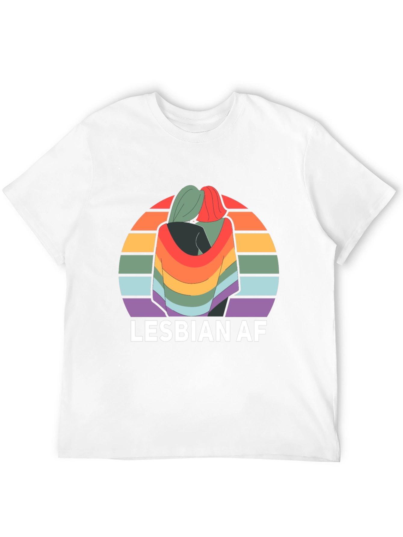 Lesbian AF Rainbow Graphic T-Shirt