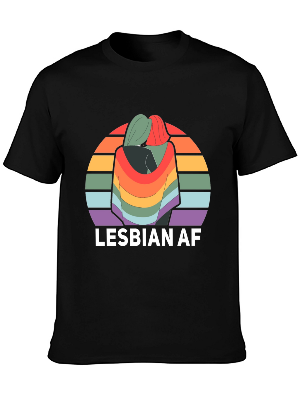 Lesbian AF Rainbow Graphic T-Shirt