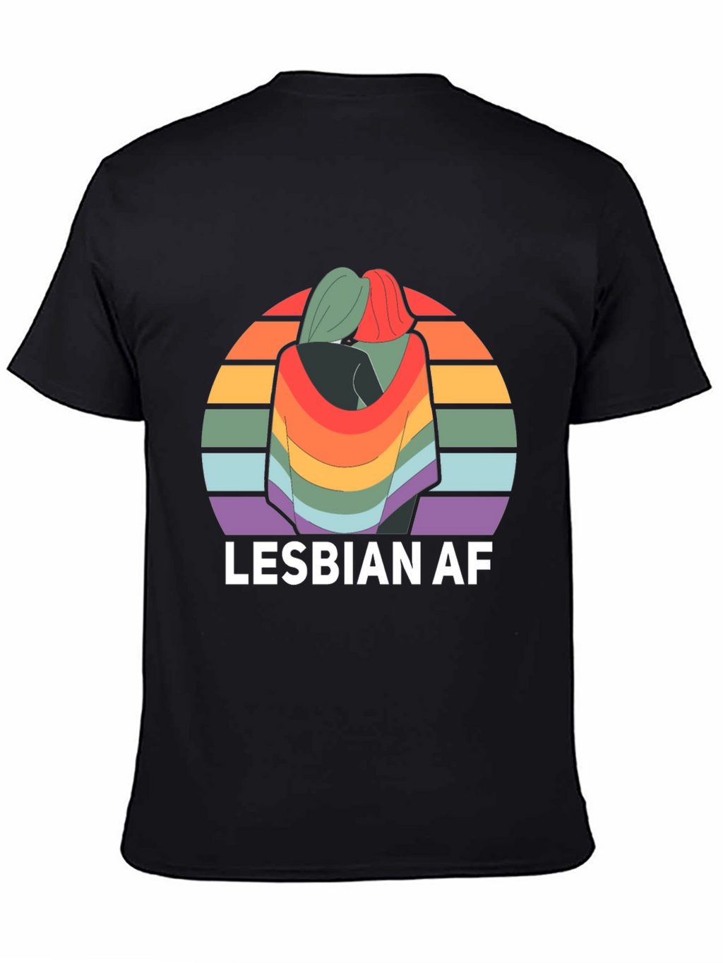 Lesbian AF Rainbow Graphic T-Shirt