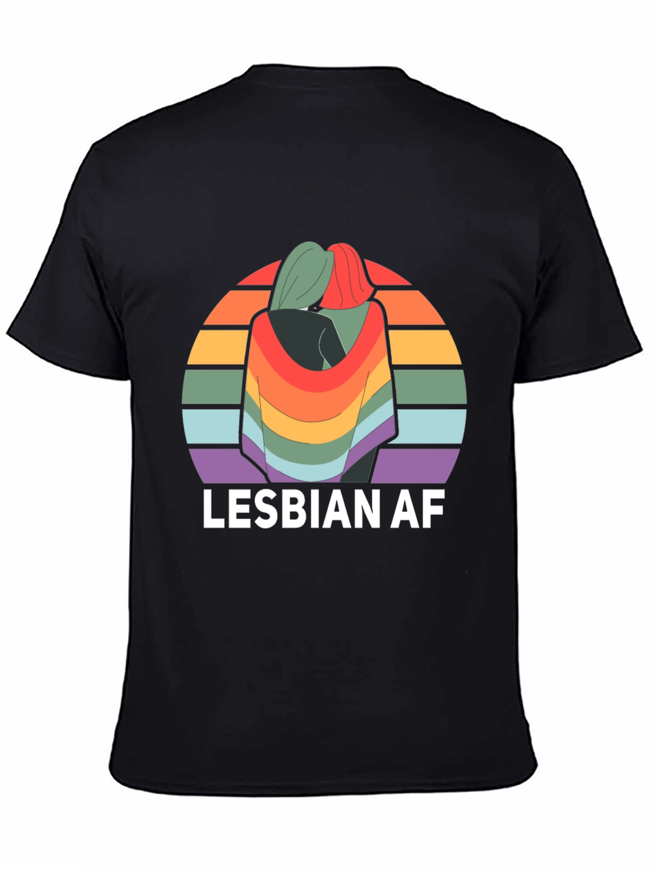 Lesbian AF Rainbow Graphic T-Shirt