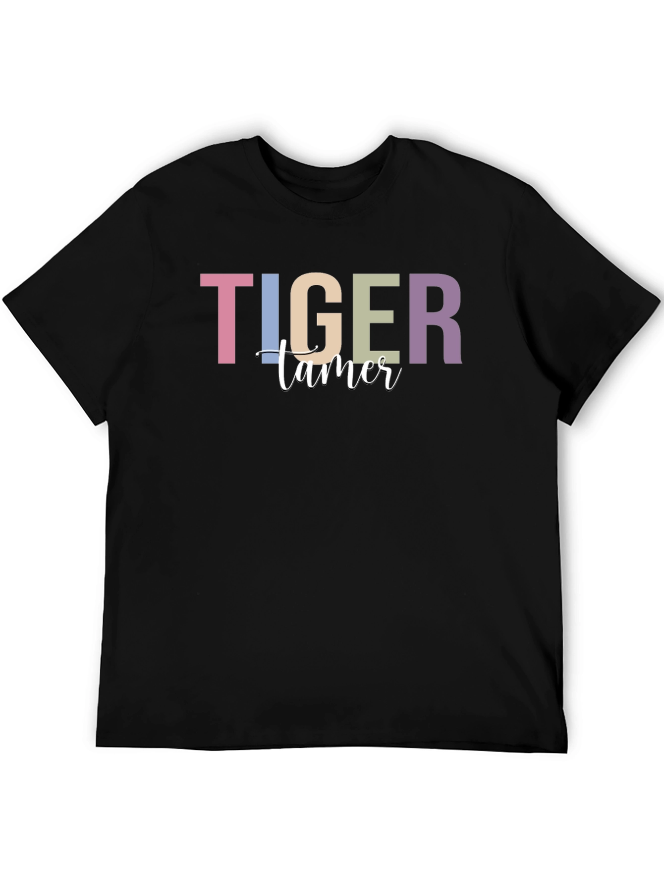 Tiger Tamer Graphic Print Black T-Shirt