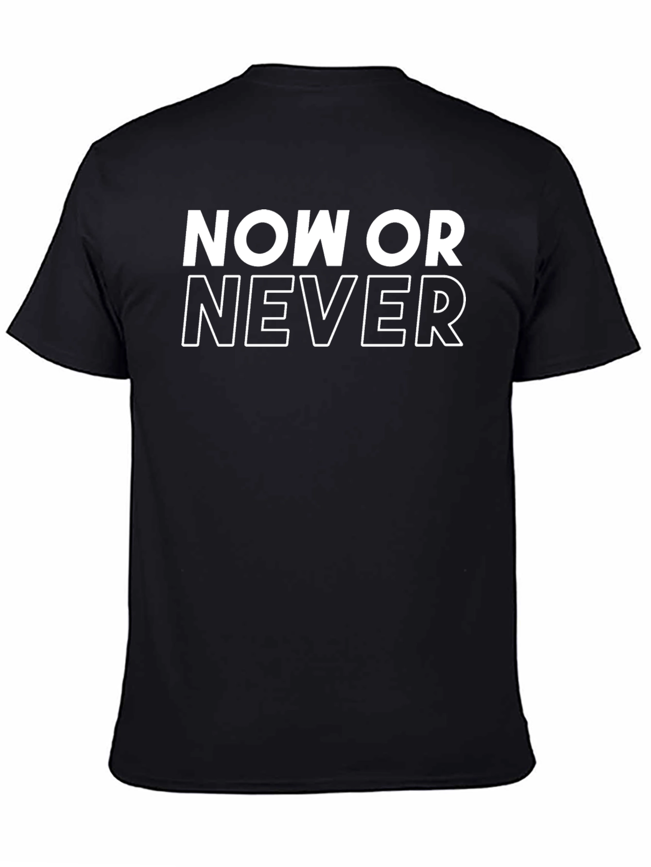 Now or Never Graphic T-Shirt - Black Cotton Tee