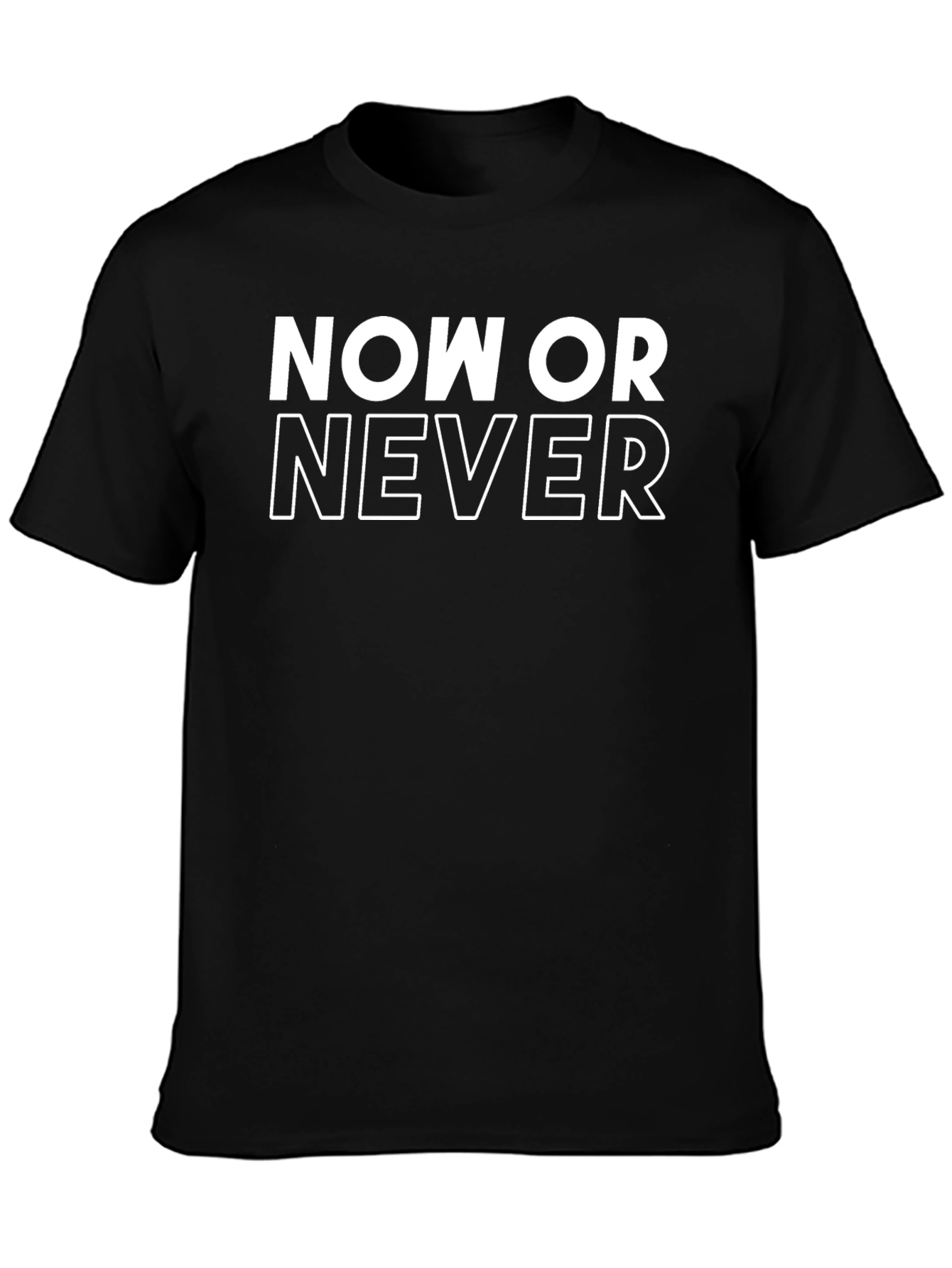 Now or Never Graphic T-Shirt - Black Cotton Tee