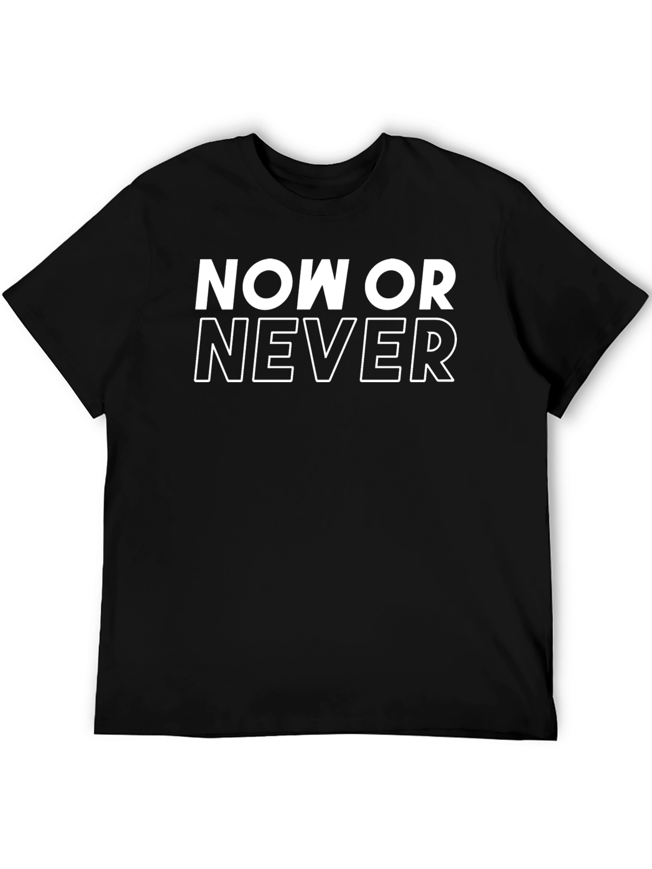 Now or Never Graphic T-Shirt - Black Cotton Tee