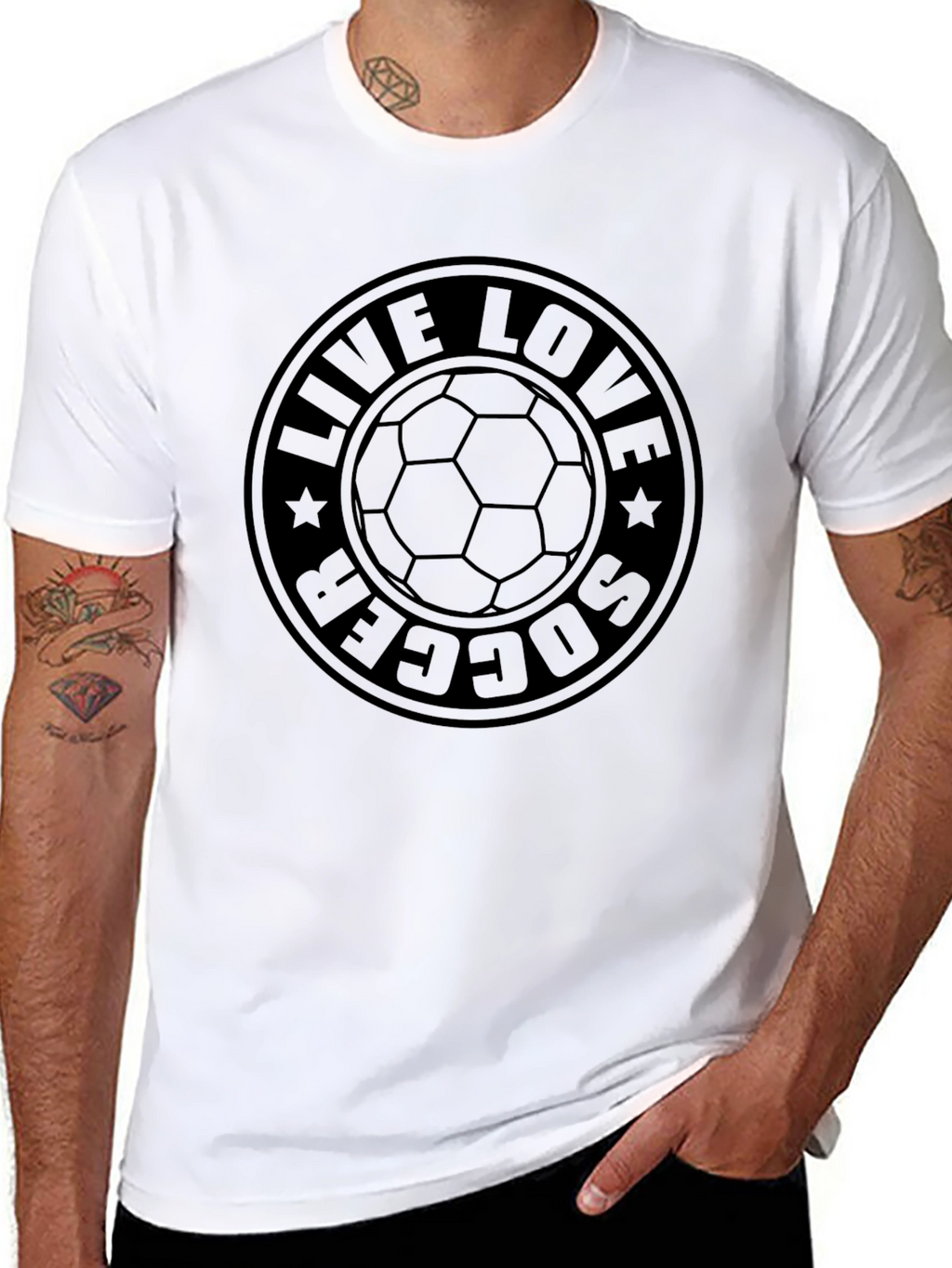 Live Love Soccer Black Graphic Tee Shirt