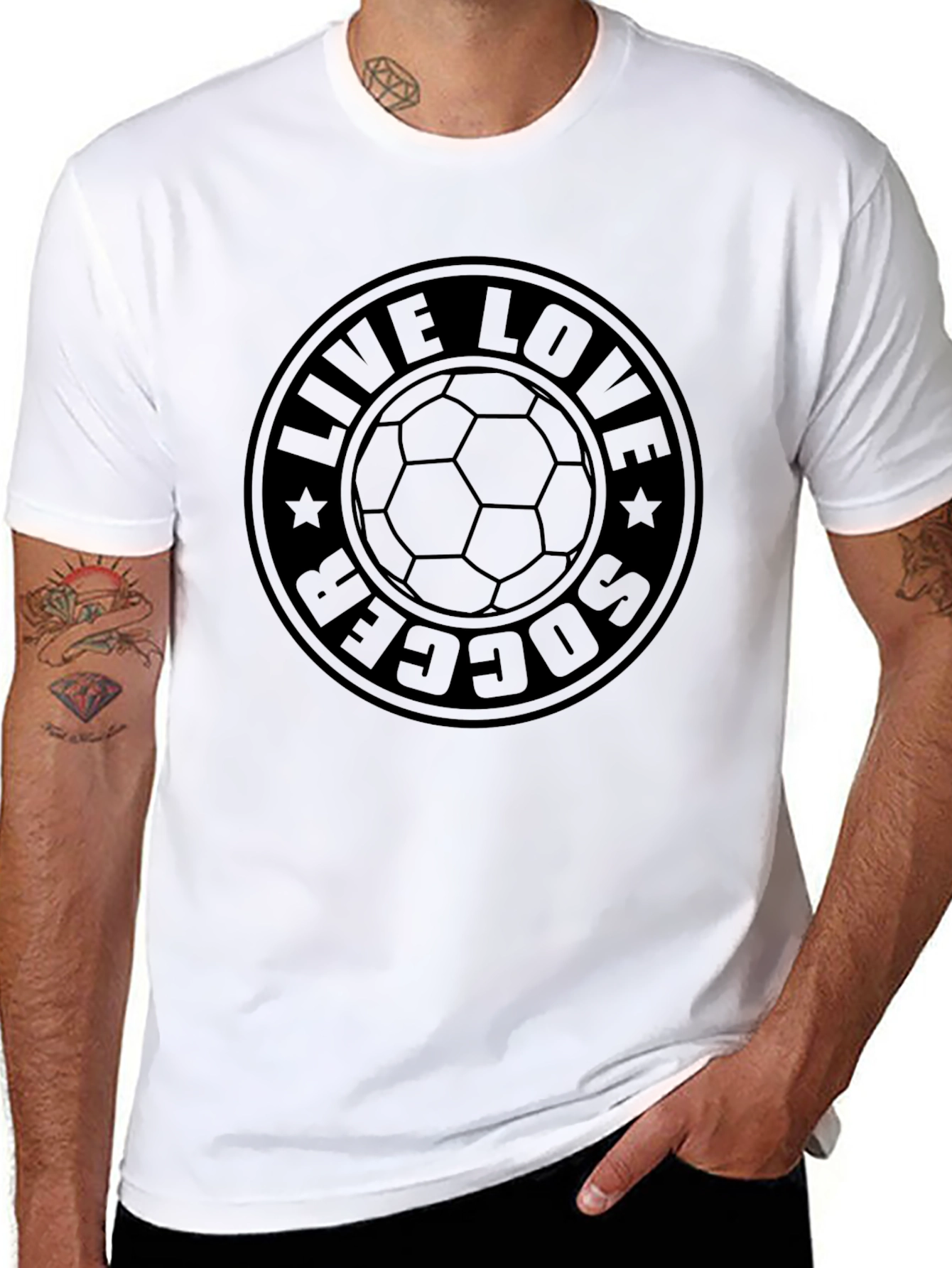Live Love Soccer Black Graphic Tee Shirt