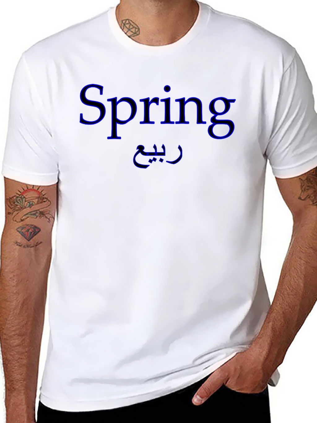Spring Graphic Tee - Black Cotton T-Shirt