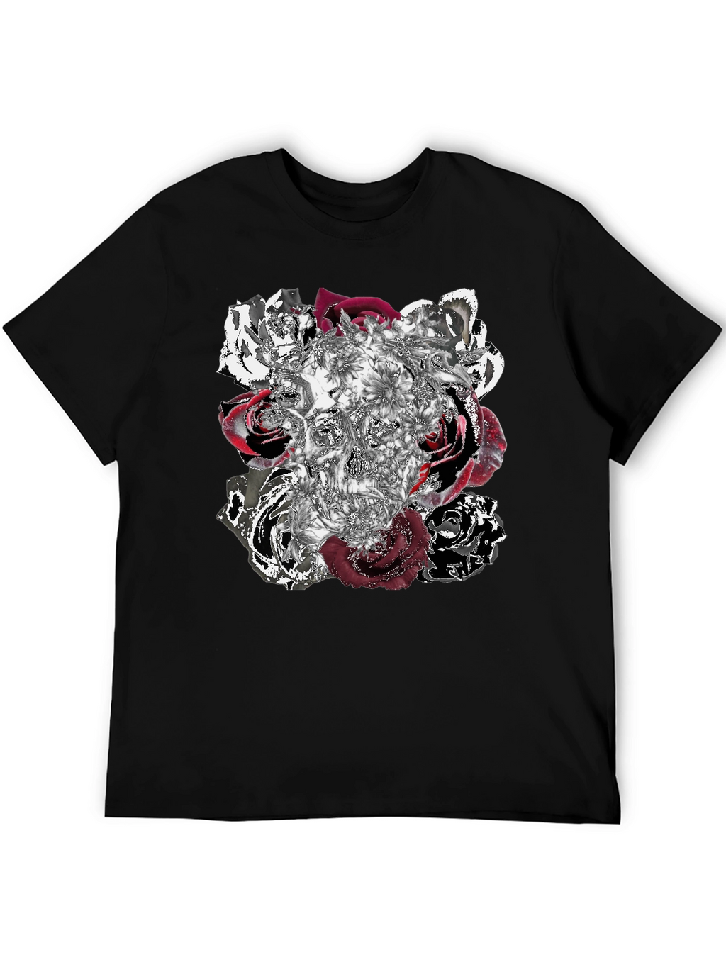 Skull Roses Graphic Tee - Unique Design