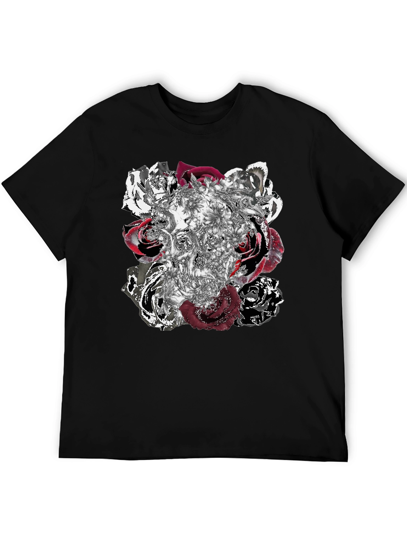 Skull Roses Graphic Tee - Unique Design