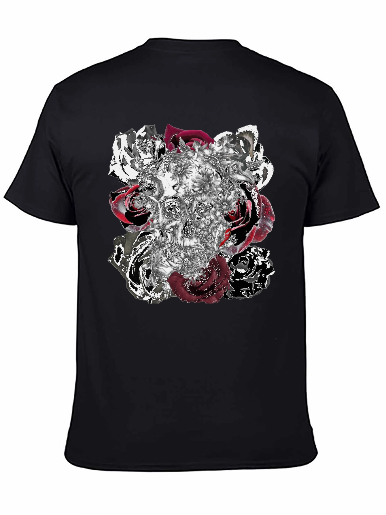Skull Roses Graphic Tee - Unique Design