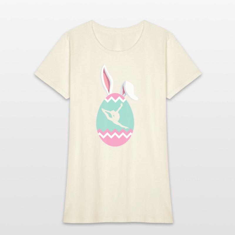 Eggcellent Gymnast Easter Egg Bunny Ears T Shirt