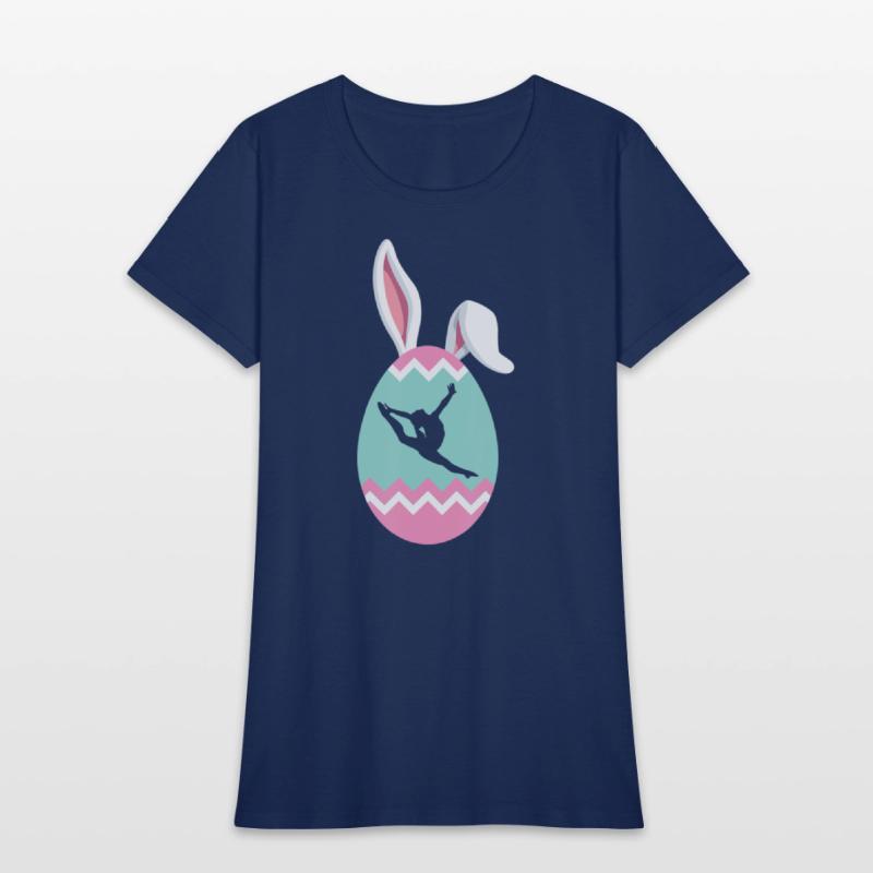Eggcellent Gymnast Easter Egg Bunny Ears T Shirt