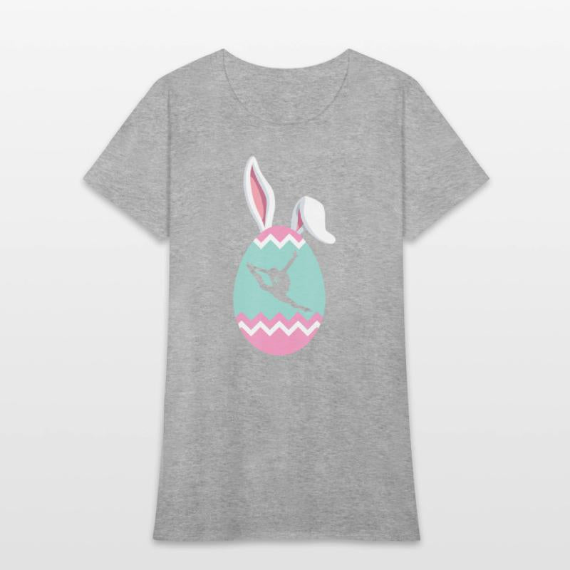 Eggcellent Gymnast Easter Egg Bunny Ears T Shirt