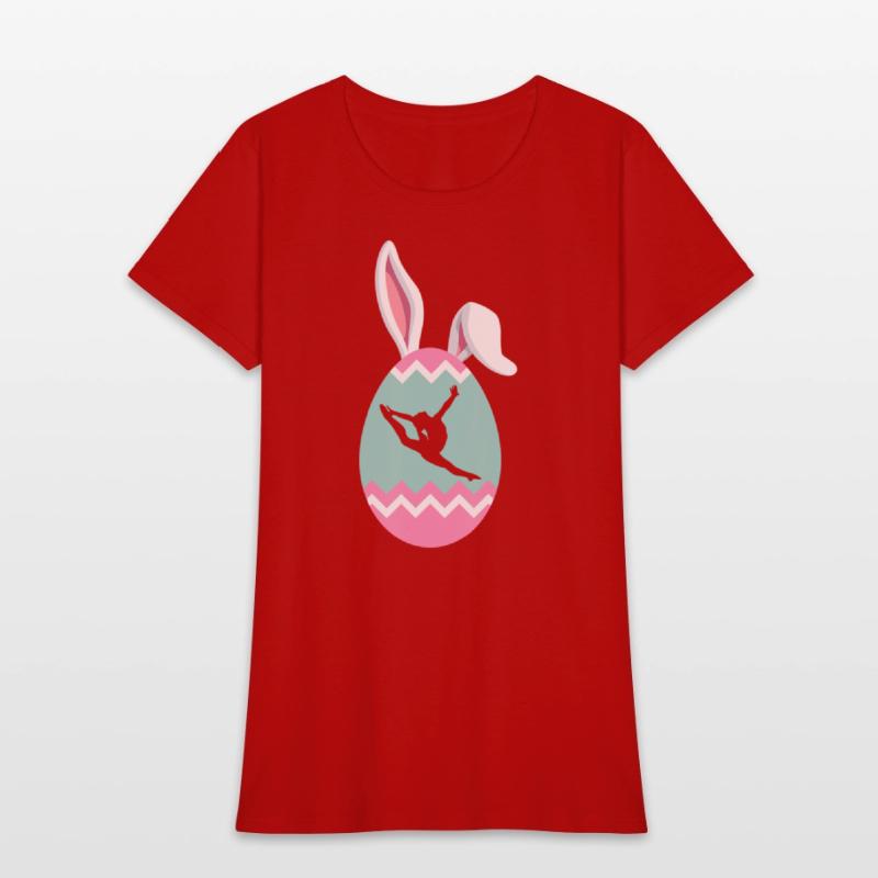 Eggcellent Gymnast Easter Egg Bunny Ears T Shirt
