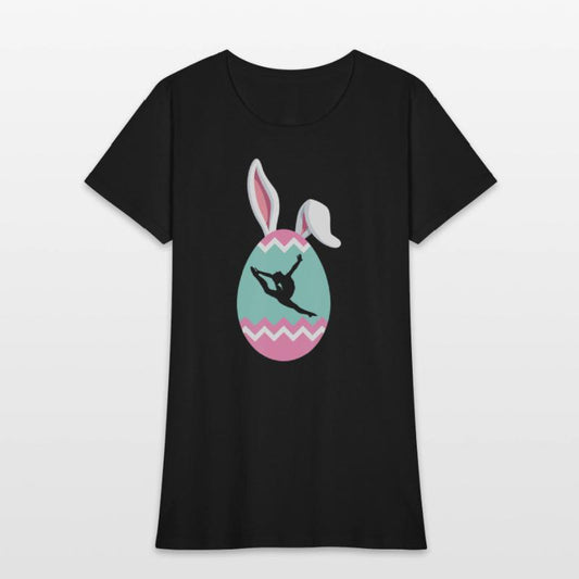 Eggcellent Gymnast Easter Egg Bunny Ears T Shirt