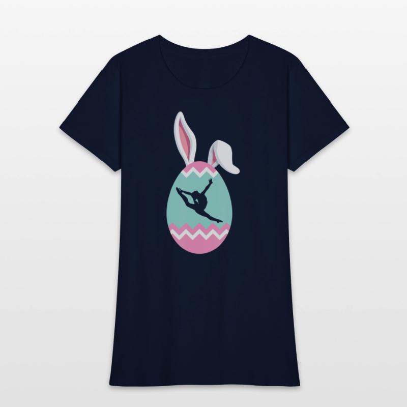 Eggcellent Gymnast Easter Egg Bunny Ears T Shirt