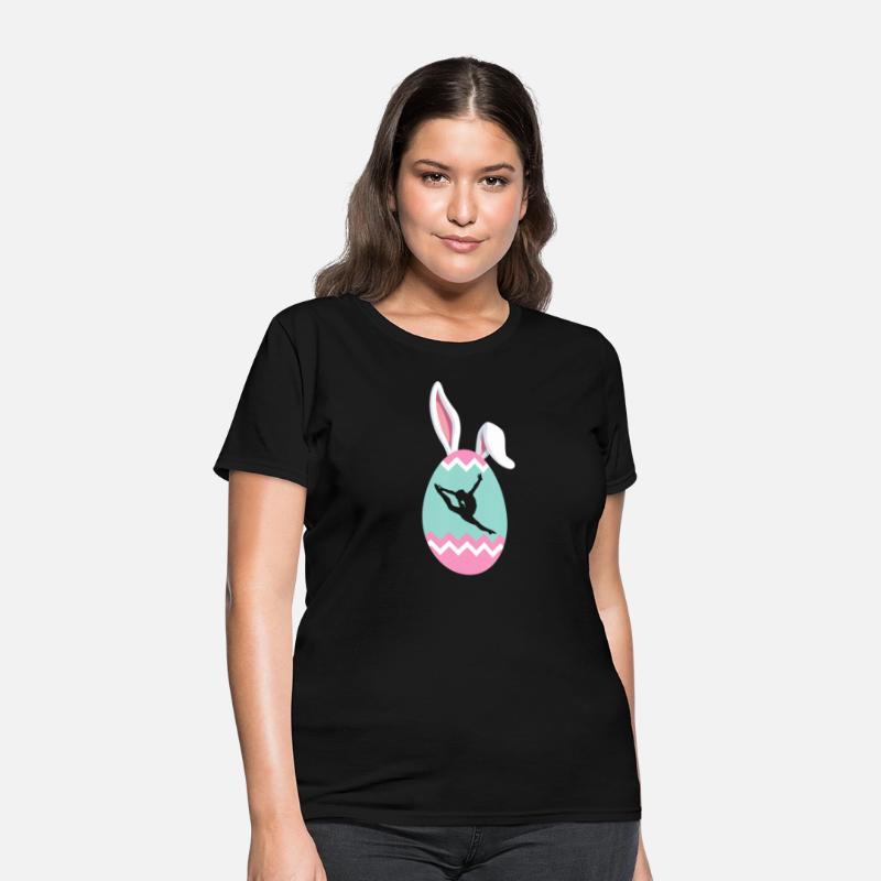 Eggcellent Gymnast Easter Egg Bunny Ears T Shirt