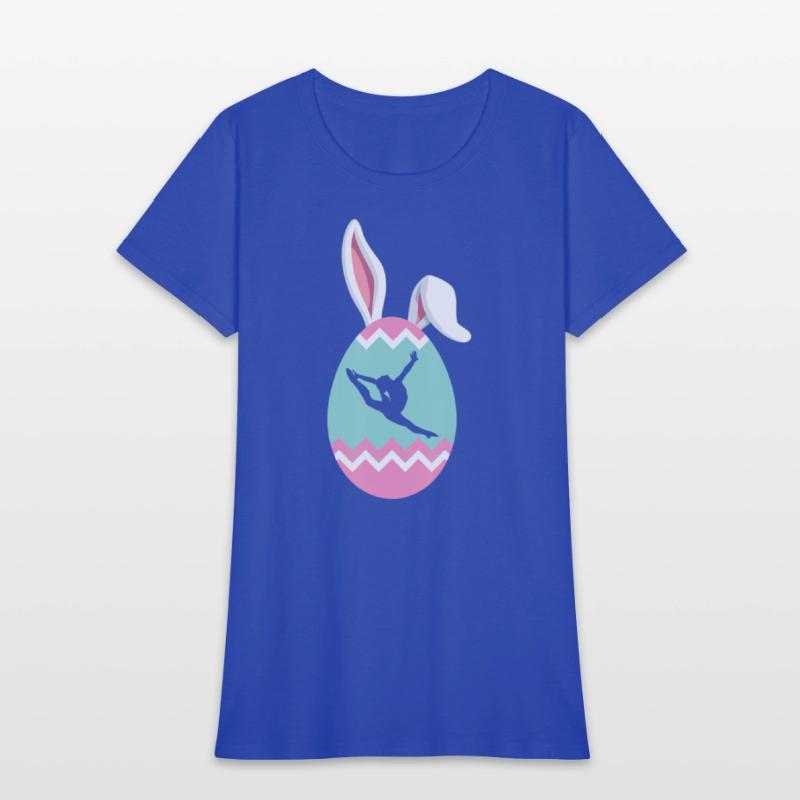 Eggcellent Gymnast Easter Egg Bunny Ears T Shirt