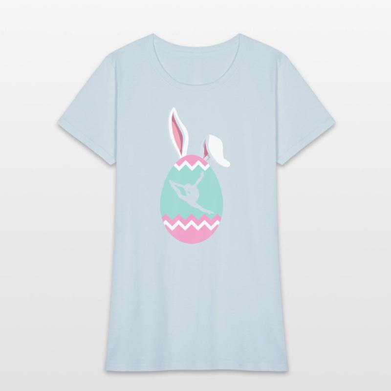 Eggcellent Gymnast Easter Egg Bunny Ears T Shirt
