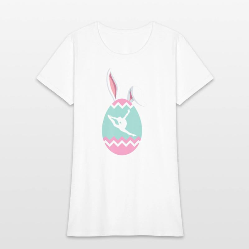 Eggcellent Gymnast Easter Egg Bunny Ears T Shirt