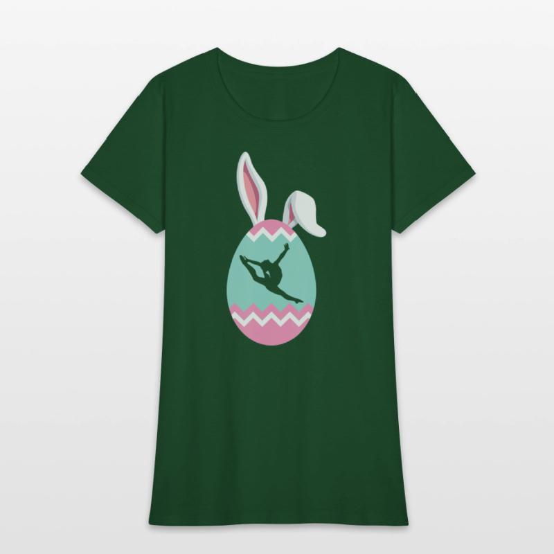 Eggcellent Gymnast Easter Egg Bunny Ears T Shirt