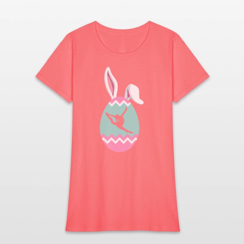 Eggcellent Gymnast Easter Egg Bunny Ears T Shirt