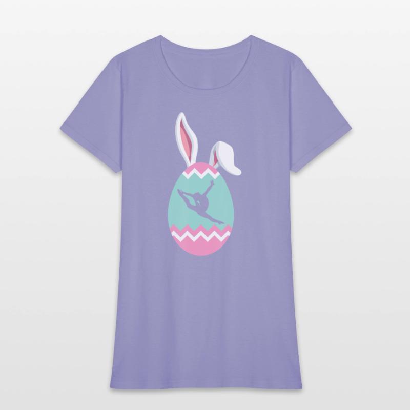 Eggcellent Gymnast Easter Egg Bunny Ears T Shirt