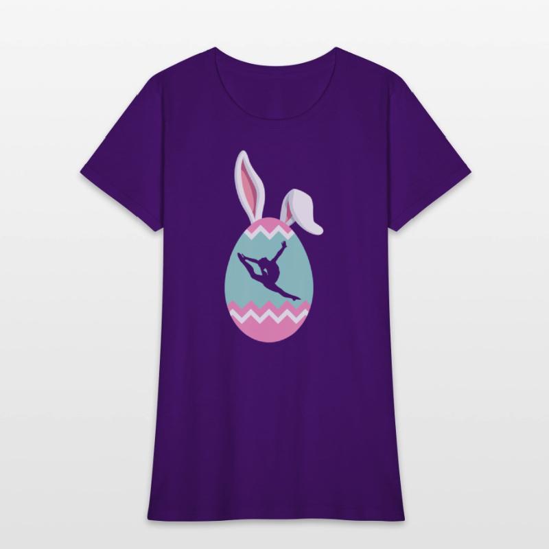 Eggcellent Gymnast Easter Egg Bunny Ears T Shirt
