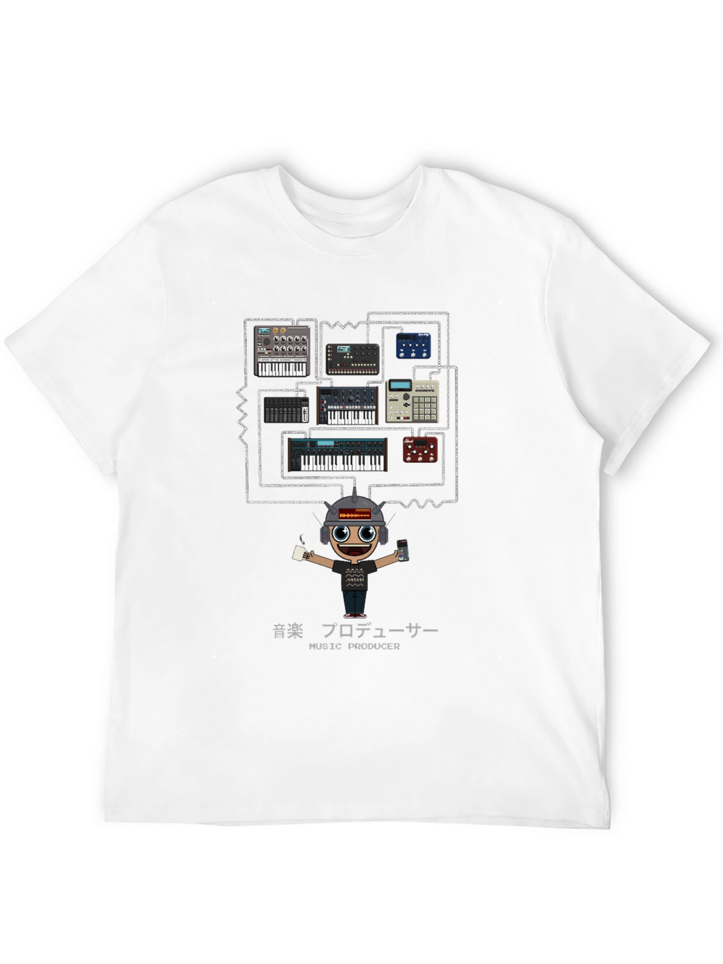 Music Producer Synth T-Shirt - Black Cotton Tee