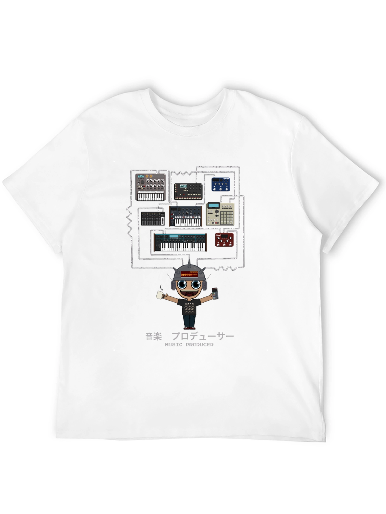 Music Producer Synth T-Shirt - Black Cotton Tee