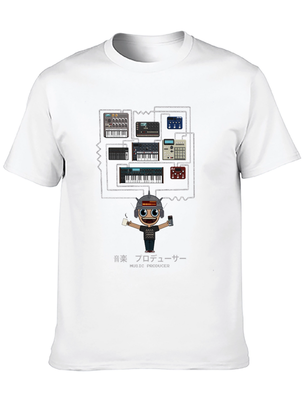 Music Producer Synth T-Shirt - Black Cotton Tee
