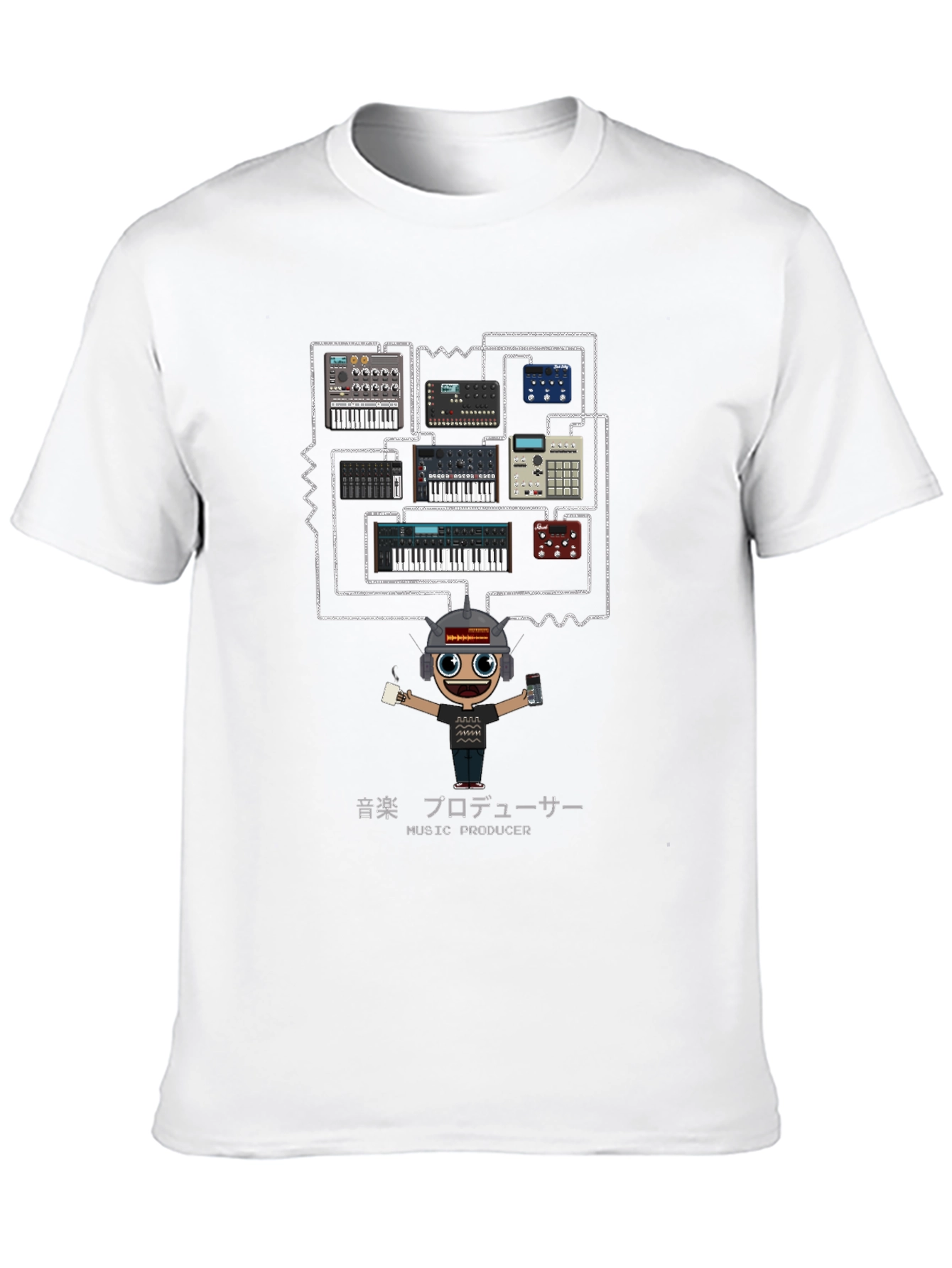 Music Producer Synth T-Shirt - Black Cotton Tee