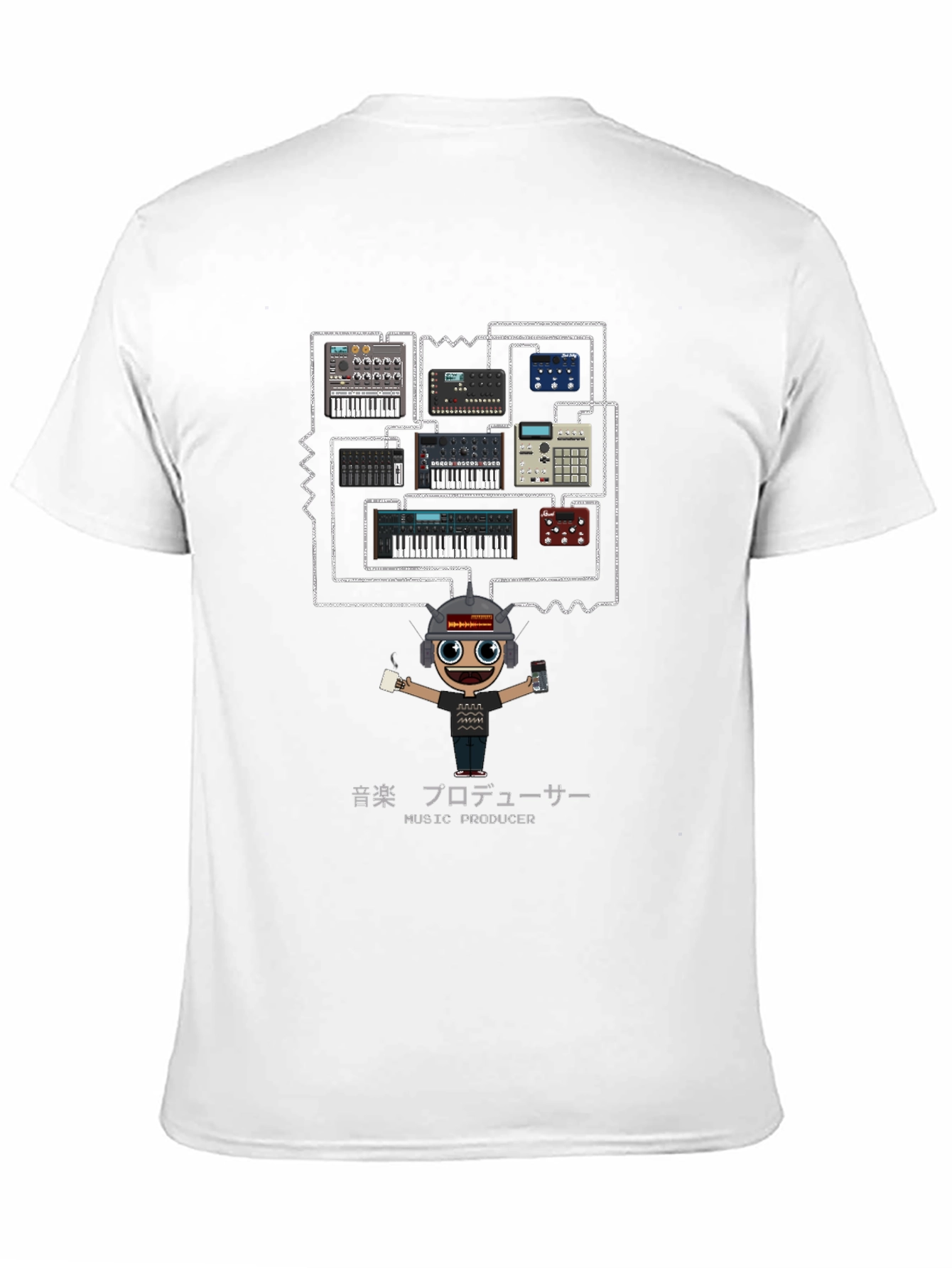 Music Producer Synth T-Shirt - Black Cotton Tee