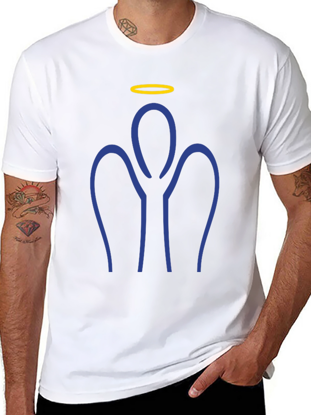 Angel Outline Graphic Tee - Stylish & Unique!