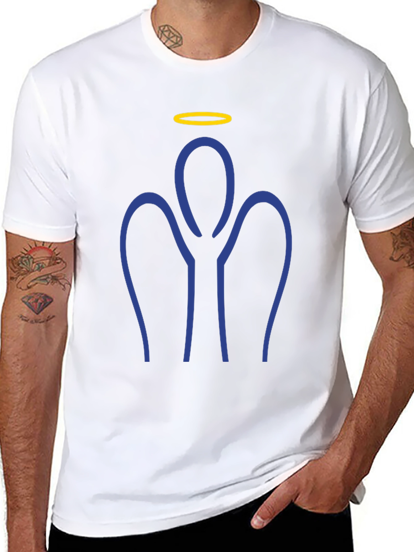 Angel Outline Graphic Tee - Stylish & Unique!